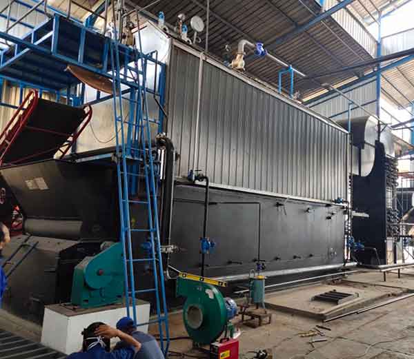 SZLA10 Caldera de vapor de biomasa de 10 ton para la fábrica de bebidas en Indonesia