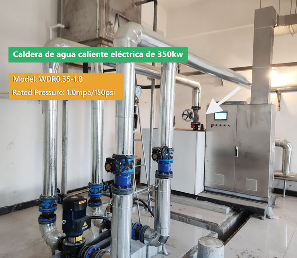 Caldera de agua caliente electrica de 350KW para centro comercial