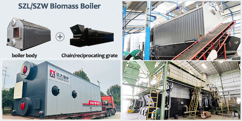 SZL/SZW Caldera de Biomasa, reciproacting grate biomass steam boiler
